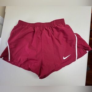 Nike Dri-FIT Running Shorts Small Red Athletic Workout Lined Elastic Waist